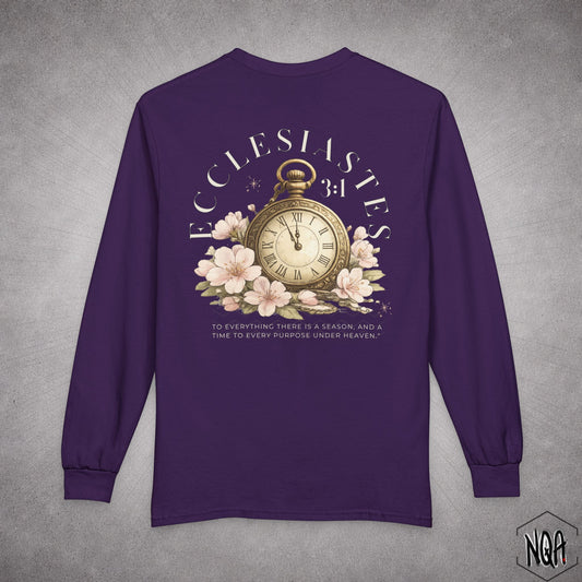 Ecclesiastes 3:1 Long Sleeve T-Shirt | Light Letters