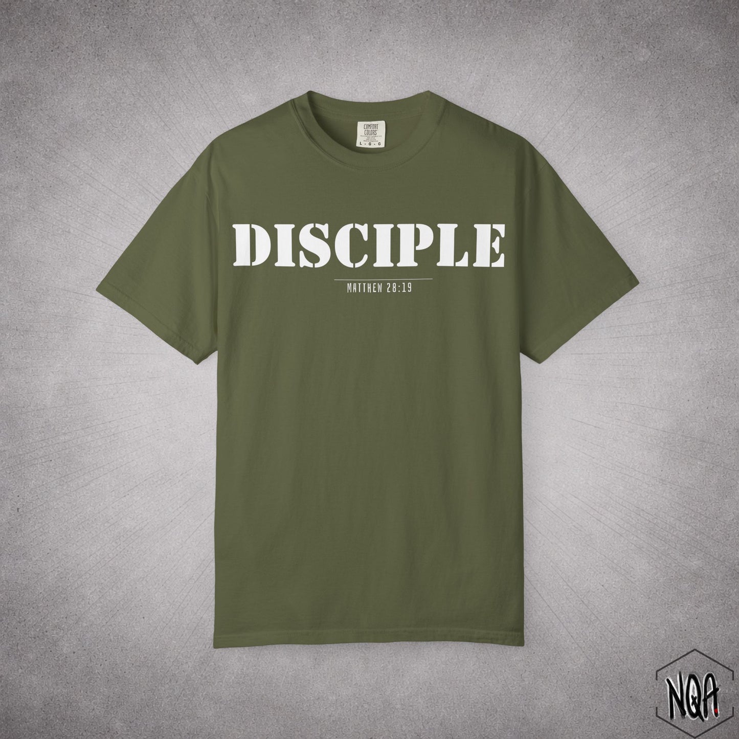 Disciple T-Shirt [White Letters] -Comfort Colors tee