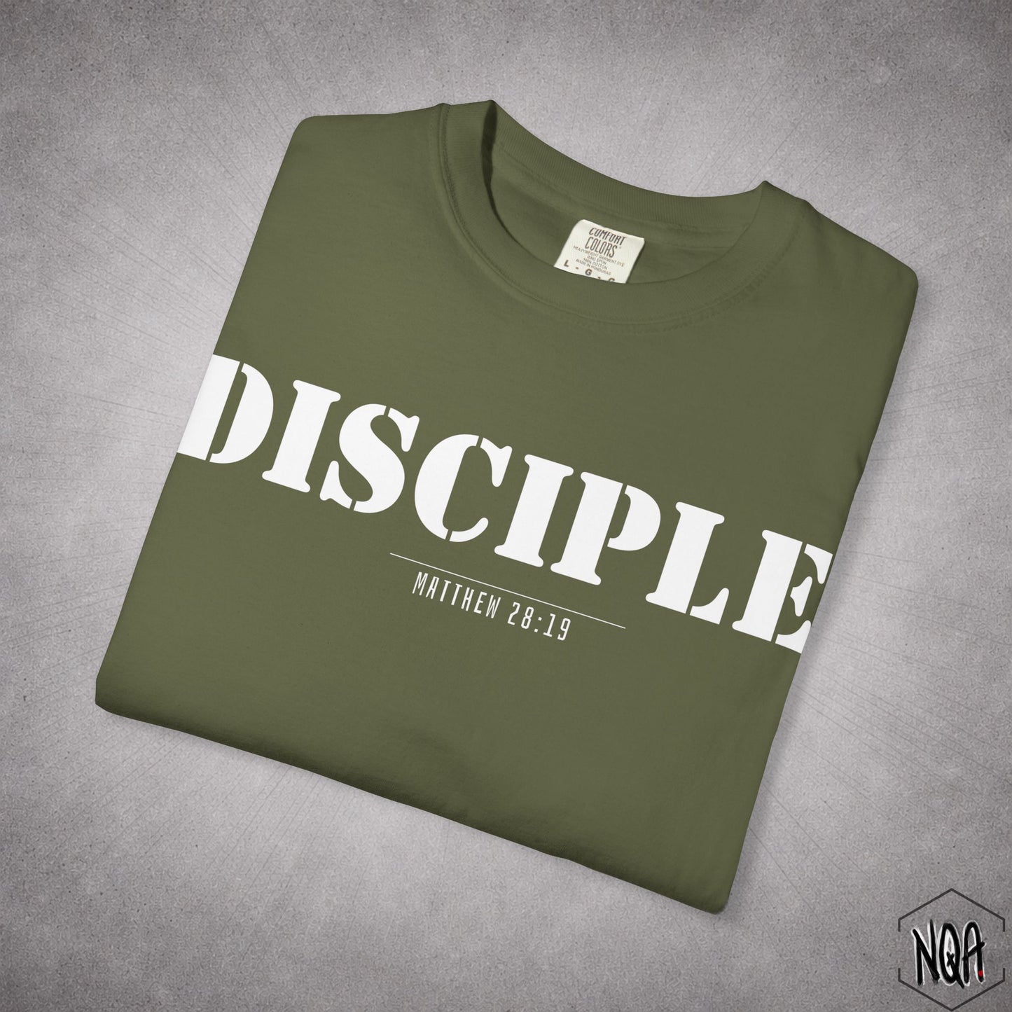 Disciple T-Shirt [White Letters] -Comfort Colors tee