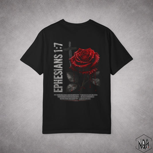 Ephesians 2:7 Rose Graphic T-Shirt — Faith-Inspired Religious Tee