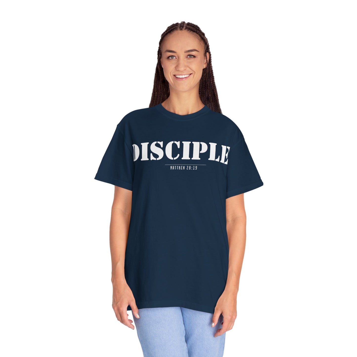 Disciple T-Shirt [White Letters] -Comfort Colors tee